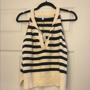 High Muse Black and White Striped Tank Top